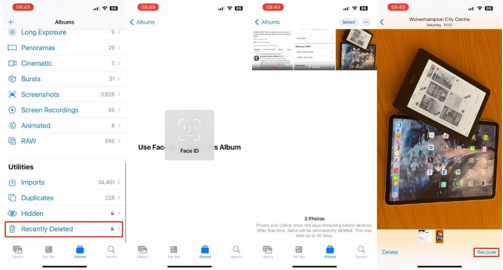 泰山苹果14维修分享 iPhone14 上恢复已删除的照片 