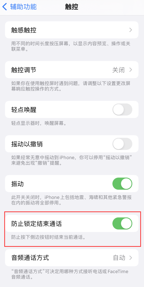 泰山苹果手机维修分享iOS 16 新增“防止锁定结束通话”选项，避免不小心挂断重要电话 